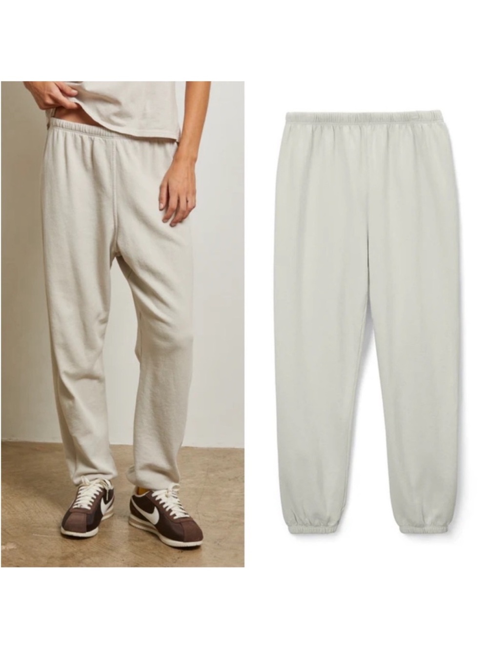 PERFECTWHITETEE johnny french terry easy sweatpant in oatmeal size Small - Picture 2 of 5